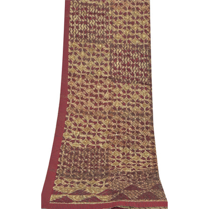 Sanskriti Vintage Dupatta Long Stole Pure Cotton Embroidery Bagh Phulkari Hijab
