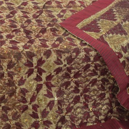 Sanskriti Vintage Dupatta Long Stole Pure Cotton Embroidery Bagh Phulkari Hijab