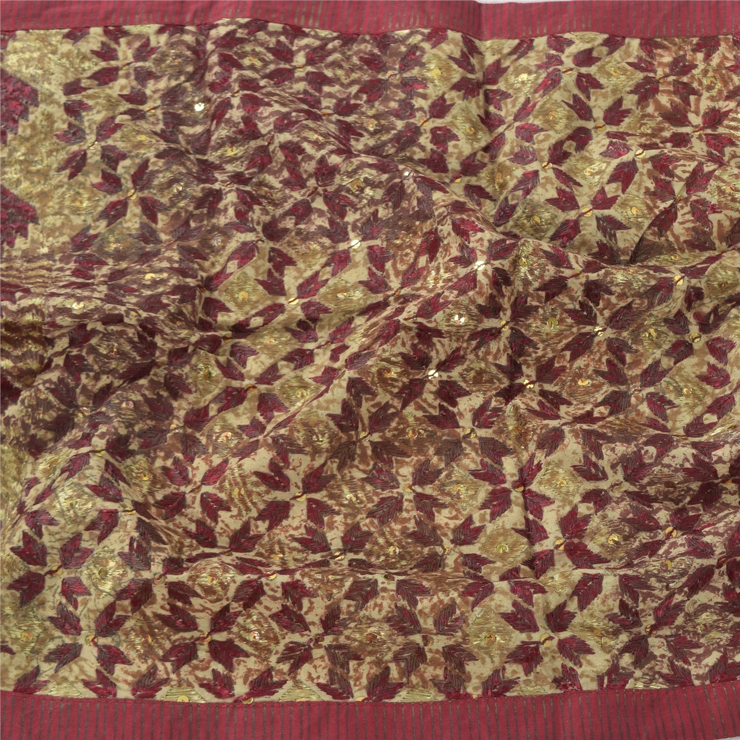 Sanskriti Vintage Dupatta Long Stole Pure Cotton Embroidery Bagh Phulkari Hijab