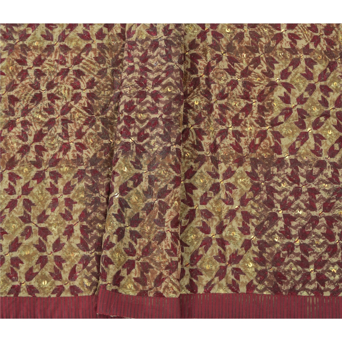 Sanskriti Vintage Dupatta Long Stole Pure Cotton Embroidery Bagh Phulkari Hijab