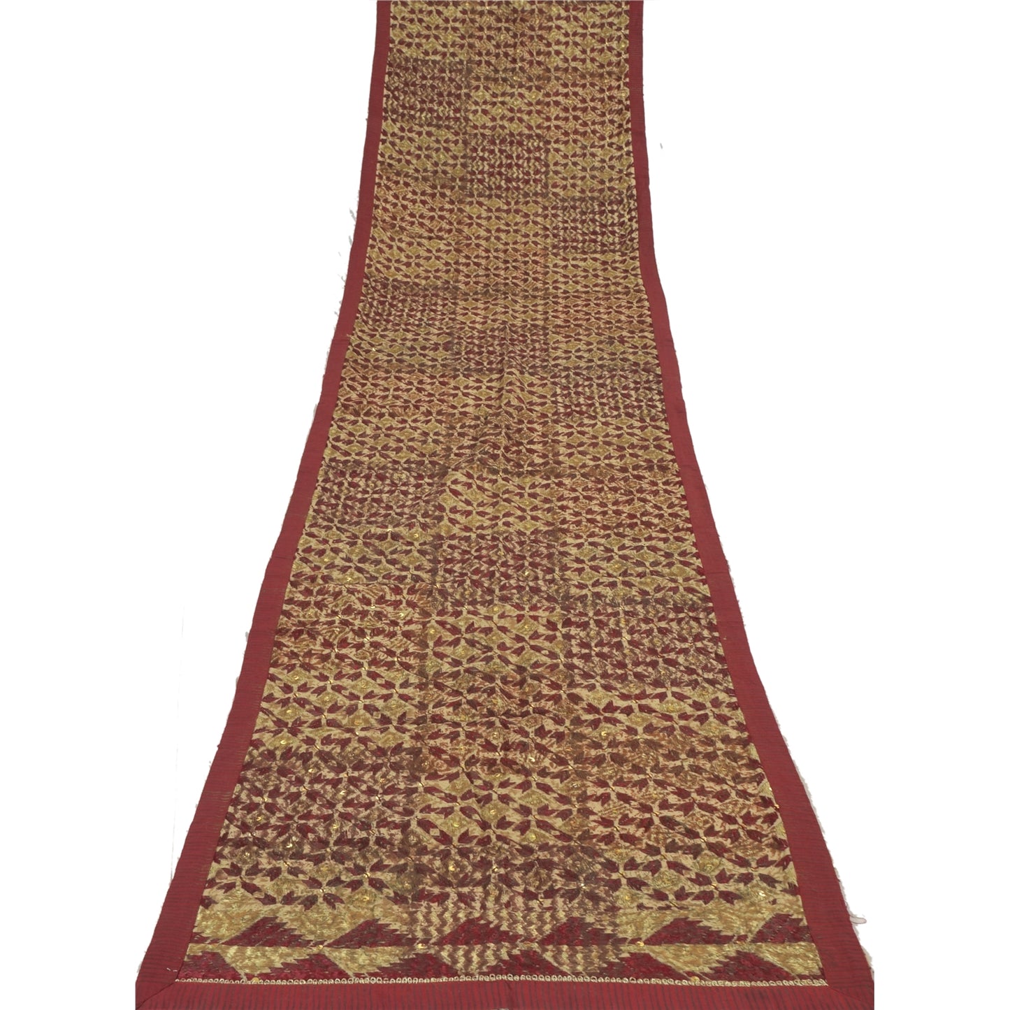 Sanskriti Vintage Dupatta Long Stole Pure Cotton Embroidery Bagh Phulkari Hijab