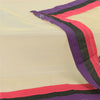 Sanskriti Vintage Cream Dupatta Long Stole Net Mesh Embroidered Premium Scarves