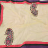 Sanskriti Vintage Cream Dupatta Long Stole Net Mesh Embroidered Premium Scarves