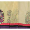 Sanskriti Vintage Cream Dupatta Long Stole Net Mesh Embroidered Premium Scarves