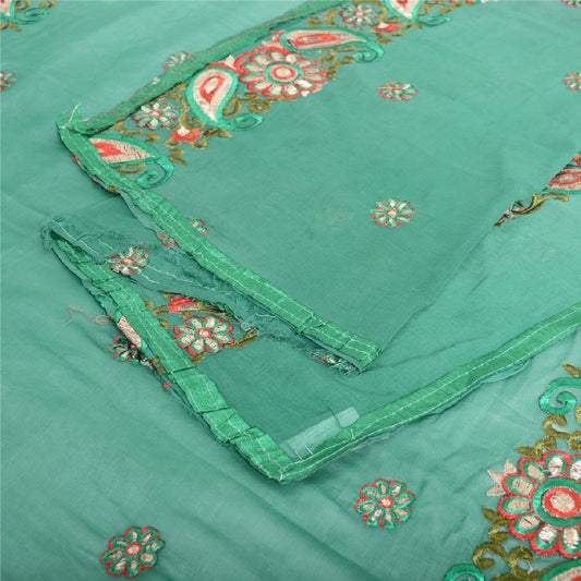 Sanskriti Vintage Dupatta Long Stole Cotton Brown Veil Hand Beaded Woven Scarves