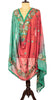 Sanskriti Vintage Dupatta Long Stole Cotton Brown Veil Hand Beaded Woven Scarves