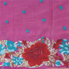 Sanskriti Vintage Dupatta Long Stole Chiffon Silk Purple Hijab Embroidered Wrap Scarves