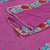 Sanskriti Vintage Dupatta Long Stole Chiffon Silk Purple Hijab Embroidered Wrap Scarves