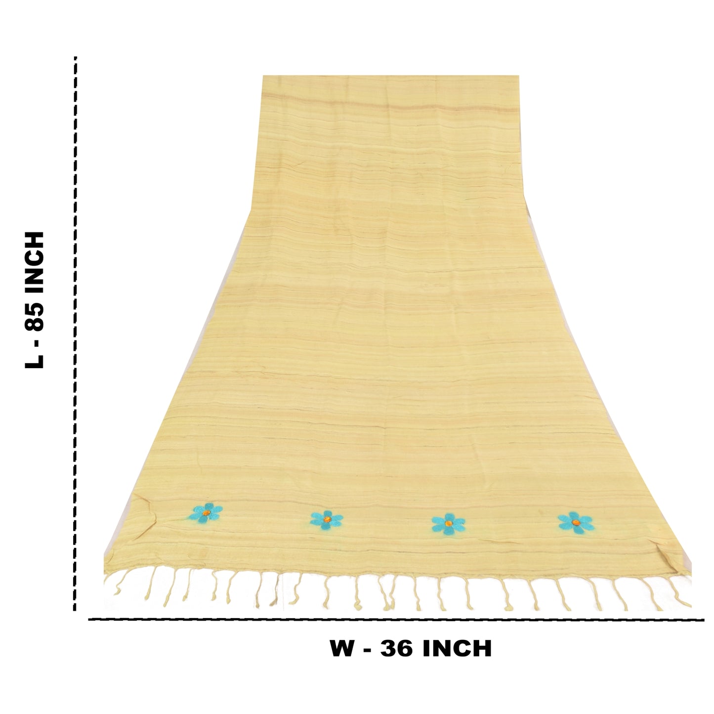 Sanskriti Vintage Green Dupatta Long Stole Pure Handloom Silk Embroidered Hijab
