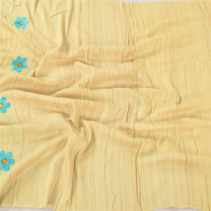 Sanskriti Vintage Green Dupatta Long Stole Pure Handloom Silk Embroidered Hijab