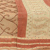 Sanskriti Vintage Dupatta Lang Stola Kunstsilke Fersken Håndperlet Vævet Slør