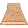 Sanskriti Vintage Dupatta Lang Stola Kunstsilke Fersken Håndperlet Vævet Slør