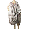 Sanskriti Vintage Dupatta Long Stole Pure Silk Grey/Brown Handmade Tie & Dye