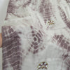 Sanskriti Vintage Dupatta Long Stole Pure Silk Grey/Brown Handmade Tie & Dye