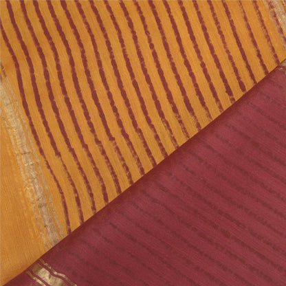 Sanskriti Vintage Dupatta Long Stole Cotton Silk Orange/Dark Red Woven Printed