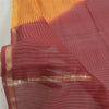 Sanskriti Vintage Dupatta Long Stole Cotton Silk Orange/Dark Red Woven Printed