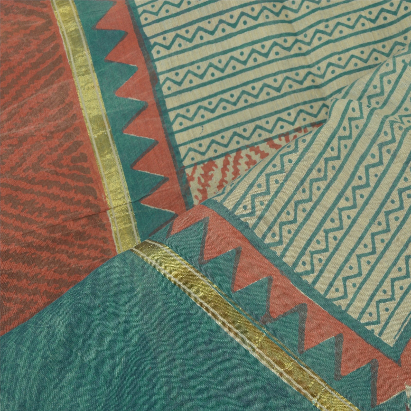 Sanskriti Vintage Dupatta Long Stole Pure Chanderi Silk Hand Block Printed Wrap Hijab