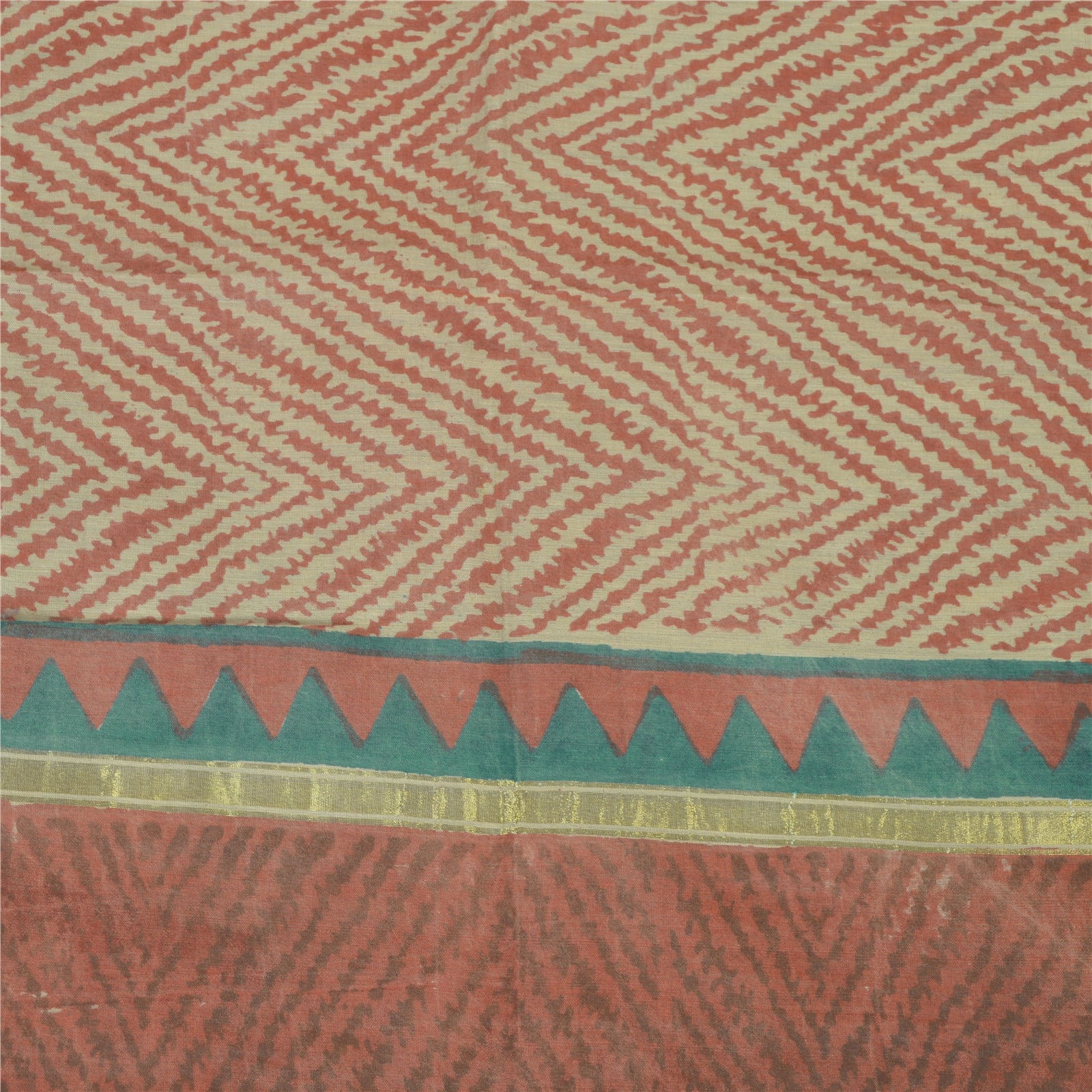 Sanskriti Vintage Dupatta Long Stole Pure Chanderi Silk Hand Block Printed Wrap Hijab