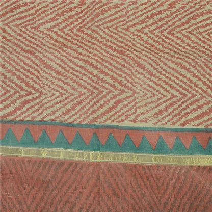 Sanskriti Vintage Dupatta Long Stole Pure Chanderi Silk Block Printed Wrap Hijab