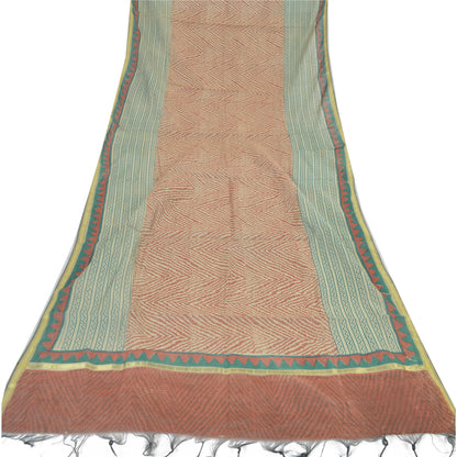 Sanskriti Vintage Dupatta Long Stole Pure Chanderi Silk Hand Block Printed Hijab
