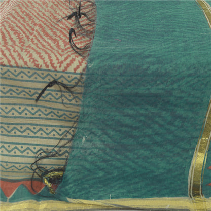 Sanskriti Vintage Dupatta Long Stole Pure Chanderi Silk Block Printed Wrap Hijab