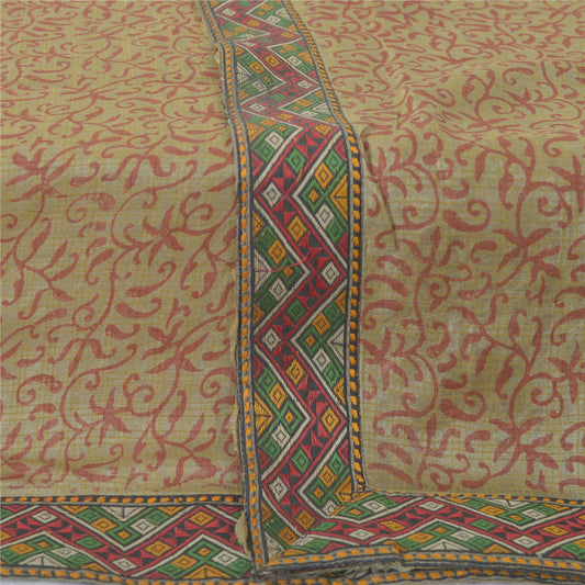 Sanskriti Vintage Dupatta Long Stole Pure Silk Embroidered Printed Wrap Scarves