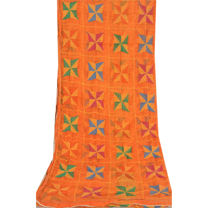 Sanskriti Vintage Dupatta Long Stole Chiffon Embroidered Bagh Phulkari Wrap Veil