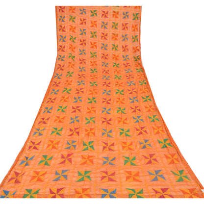 Sanskriti Vintage Dupatta Long Stole Chiffon Embroidered Bagh Phulkari Wrap Veil