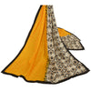 Sanskriti Vintage Dupatta Long Stole Cotton Yellow Shawl Woven Printed Scarves