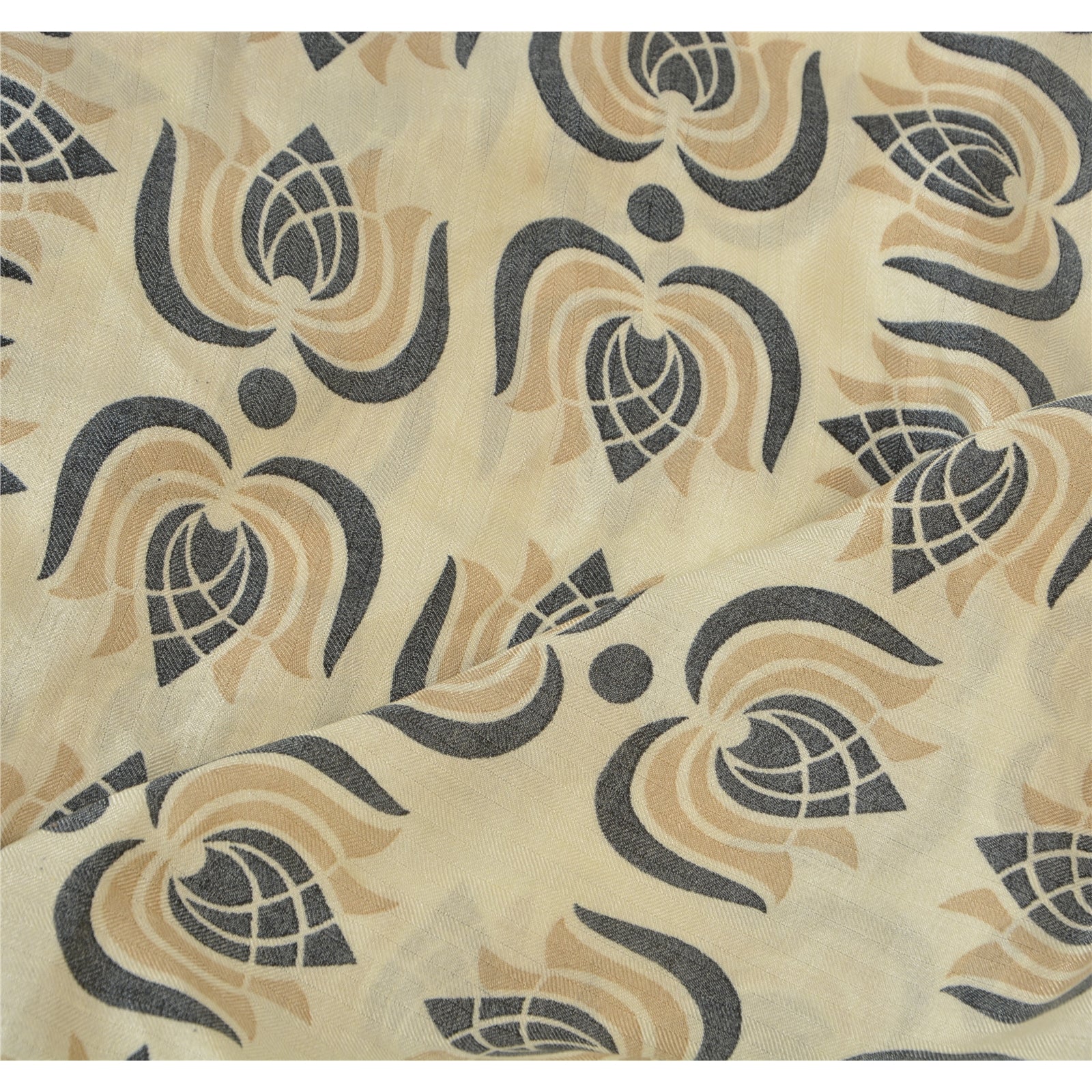 Sanskriti Vintage Dupatta Long Stole Cotton Yellow Shawl Woven Printed Scarves