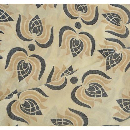 Sanskriti Vintage Dupatta Long Stole Cotton Yellow Shawl Woven Printed Scarves