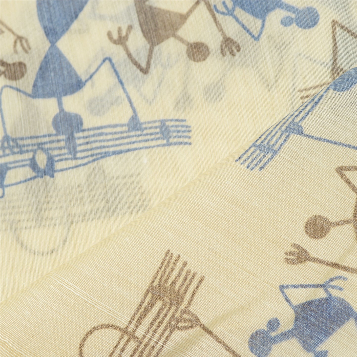 Sanskriti Vintage Dupatta Long Stole Blend Silk Ivory Scarves Warli Printed Veil