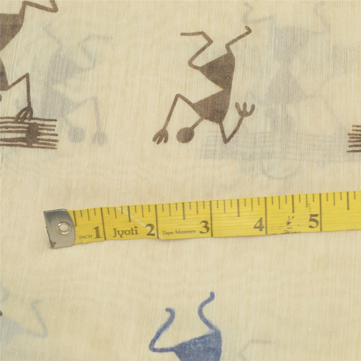 Sanskriti Vintage Warli Art Print Blend Silk Dupatta Long Stole Ivory Veil Wrap