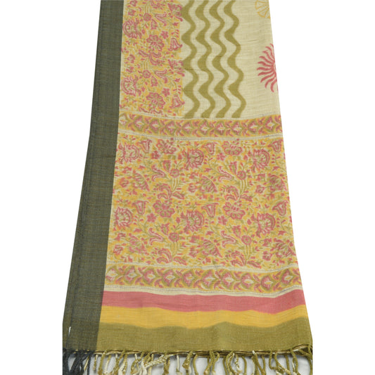 Sanskriti Vintage Dupatta Long Stole Pure Cotton Multicolor Shawl Printed Veil