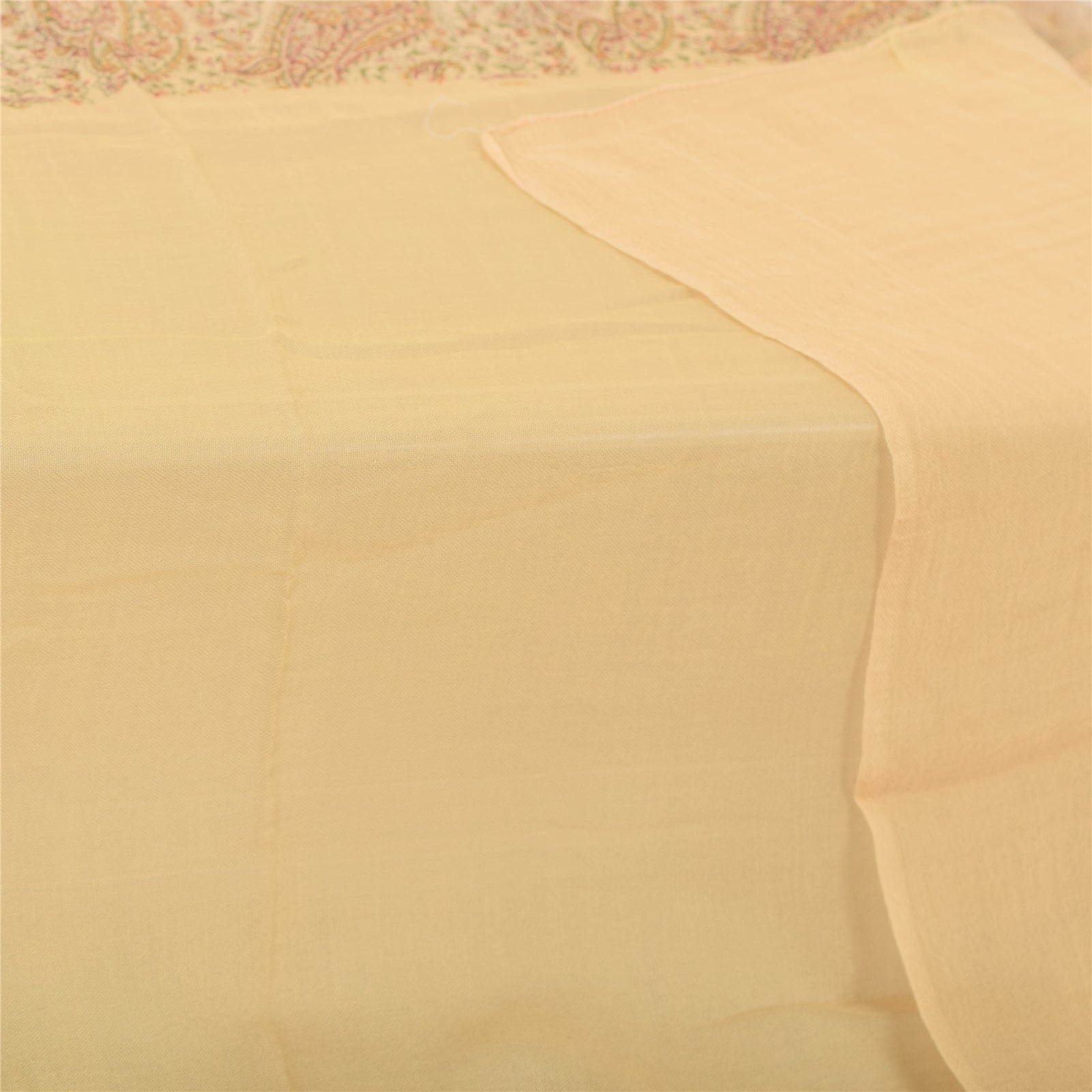 Sanskriti Dupatta Indian Cream Long Stole Pure Cotton Printed Premium Wrap Veil