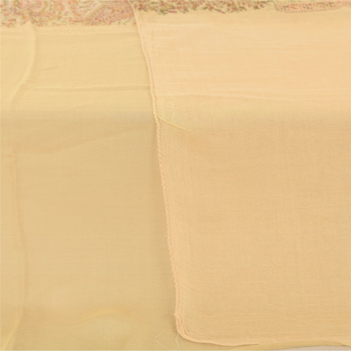 Sanskriti Dupatta Indian Cream Long Stole Pure Cotton Printed Premium Wrap Veil