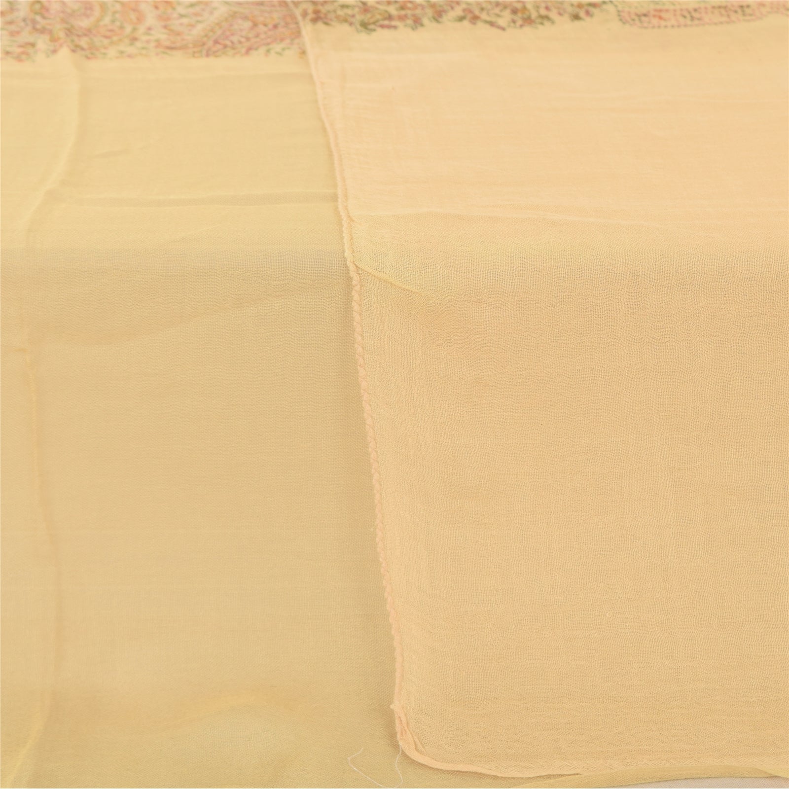 Sanskriti Dupatta Indian Cream Long Stole Pure Cotton Printed Premium Wrap Veil