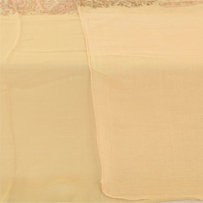 Sanskriti Dupatta Indian Cream Long Stole Pure Cotton Printed Premium Wrap Veil