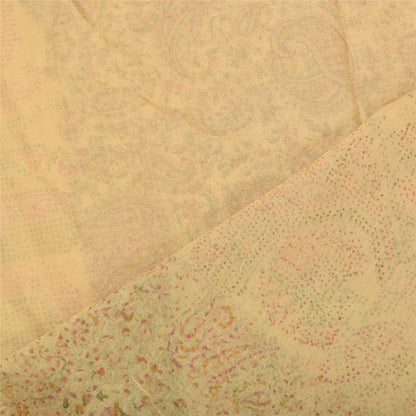 Sanskriti Dupatta Indian Cream Long Stole Pure Cotton Printed Premium Wrap Veil