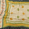 Sanskriti Vintage Cream Dupatta Long Stole Pure Cotton Hand Block Printed  Veil