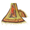 Sanskriti Vintage Dupatta Long Stole Chanderi Green Veil Digital Printed Scarves