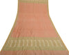 Sanskriti Vintage Dupatta Long Stole 100% Pure Silk Peach Woven Wrap Scarves