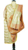 Sanskriti Vintage Dupatta Long Stole 100% Pure Silk Peach Woven Wrap Scarves
