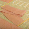 Sanskriti Vintage Dupatta Long Stole 100% Pure Silk Peach Woven Wrap Scarves