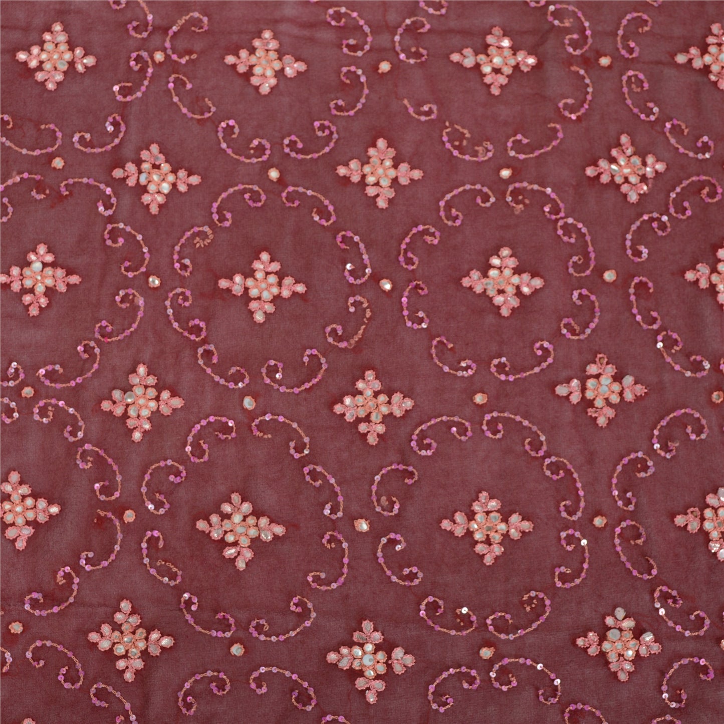 Sanskriti Vintage Dupatta Long Stole Pure Georgette Gota Patti Hand Beaded Veil