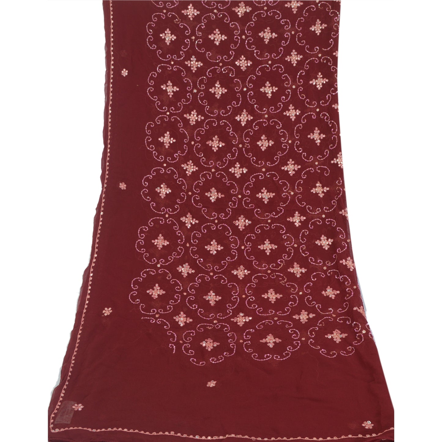 Sanskriti Vintage Dupatta Long Stole Pure Georgette Gota Patti Hand Beaded Veil