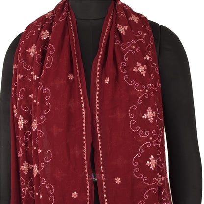 Sanskriti Vintage Dupatta Long Stole Pure Georgette Gota Patti Hand Beaded Veil