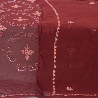 Sanskriti Vintage Dupatta Long Stole Pure Georgette Gota Patti Hand Beaded Veil