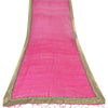 Sanskriti Vintage Pink Dupatta Long Stole Pure Silk Hand Beaded Premium Scarves