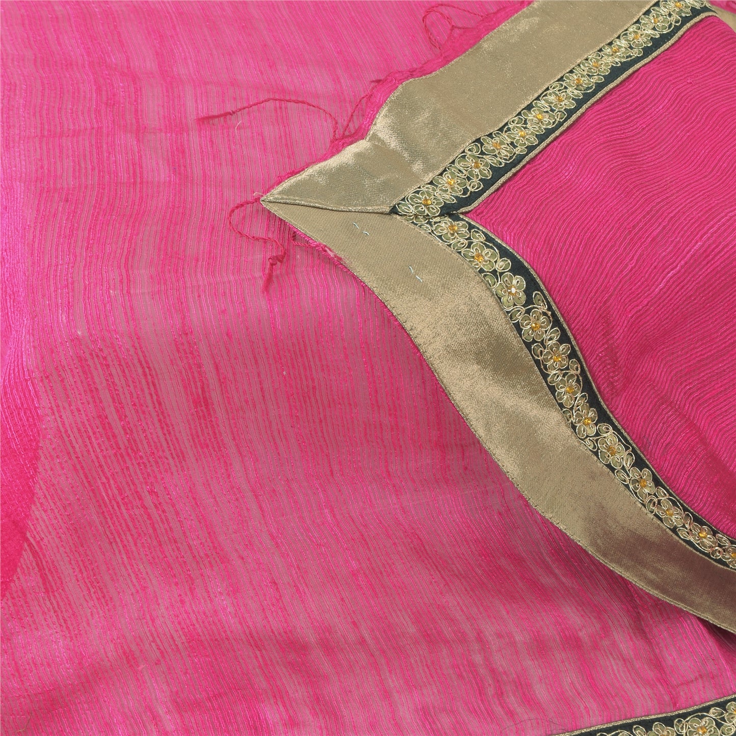 Sanskriti Vintage Pink Dupatta Long Stole Pure Silk Hand Beaded Premium Scarves